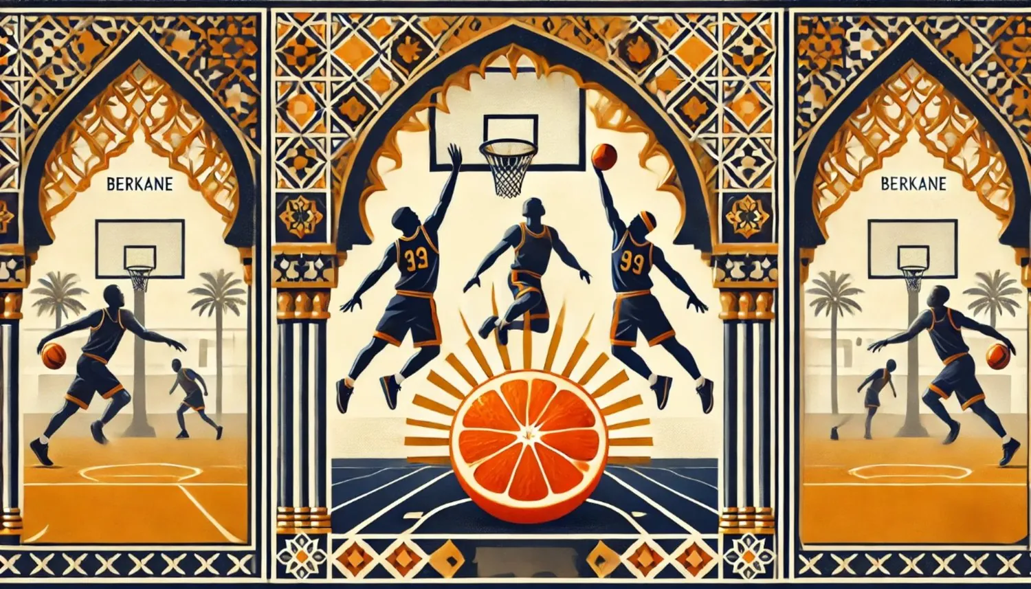 3x3 basketball under Moorish arches